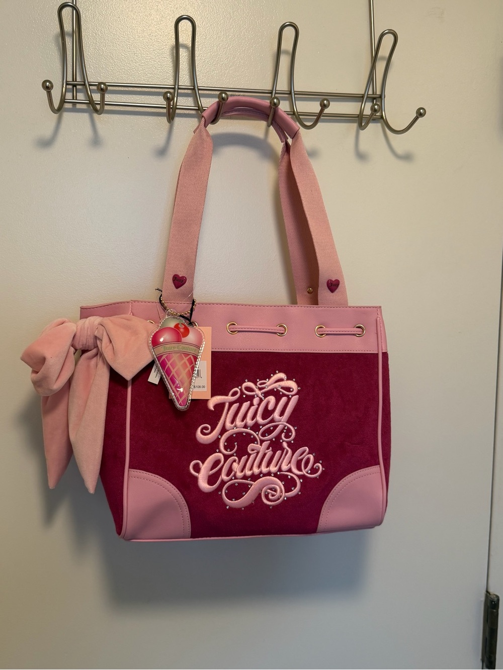 Juicy Couture Sugar Rush Raspberry Pink Tote NWT Y2K